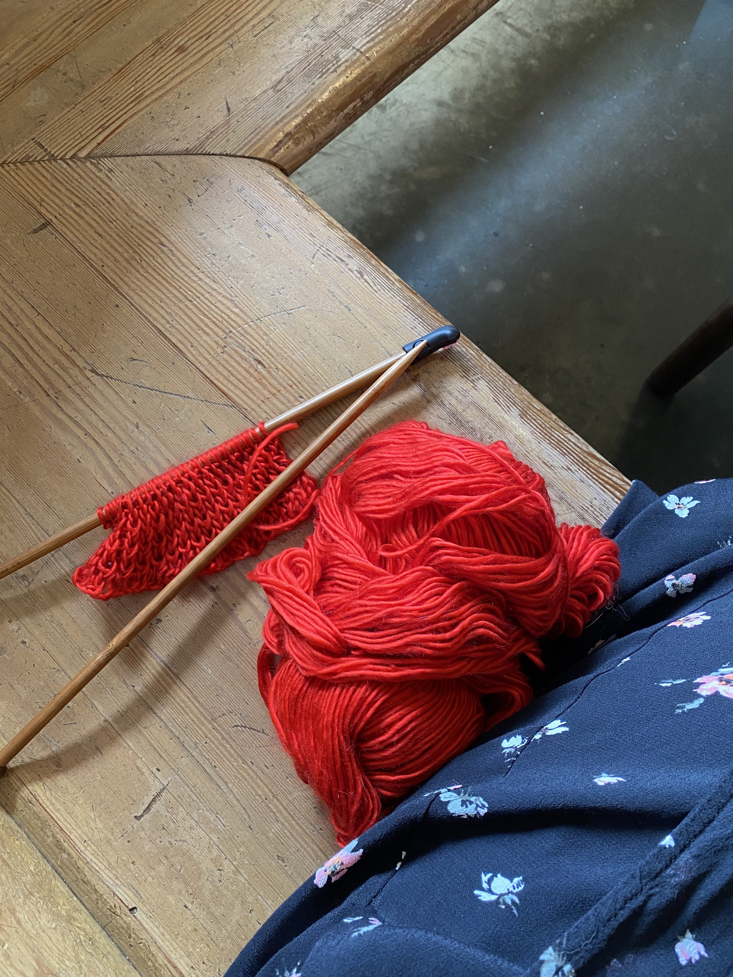 Knitting projects, a new bookshelf, and a short fiction course